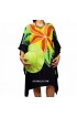 Poncho Top Dress Black Orange Flower Handpainting Made in Bali